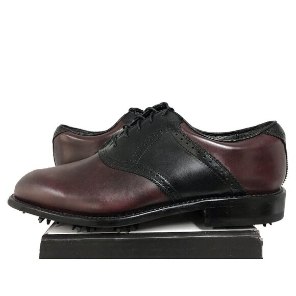 NEW $400 Justin Boots Golf Shoes! Maroon Handcrafted Leather Dress Shoe Style main image 4